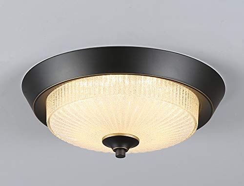 HLJOY Lighting, 13 inch 15Wï¼ˆ120Wï¼‰, 3000K/4000K/6400K,Oil Rubbed Bronze, Crystal Sand Glass Adjustable Flush Mount Ceiling Light Fixture,for Bathroom,Hallway, Kitchen, Closet,Etc.