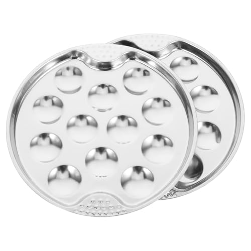 La Mejor Lista de Platos para caracoles los más solicitados. 50 KICHOUSE 2piezas Charola Para Horno Compartimentos Plato Para Caracoles Acero Inoxidable Bandeja Para Servir