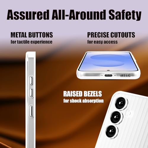 Image of AIBEX Protective Back Case Cover Compatible for Samsung S25| Camera & Body Protection| Shockproof,Scratch Resistant| Mag-Saf Wireless Charging Support - White