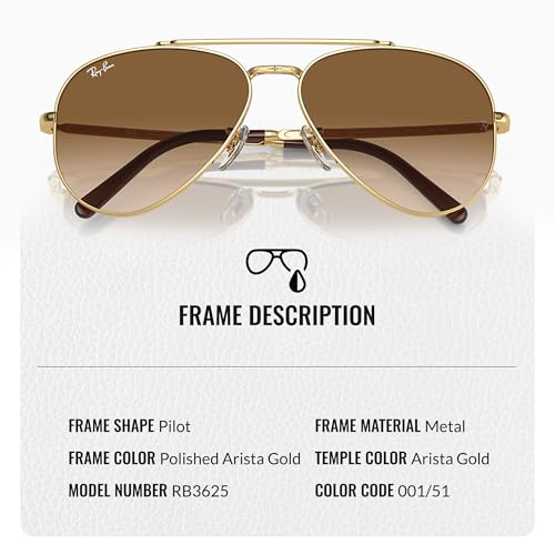 Image of Ray-Ban RB3625 NEW AVIATOR Sunglasses with Official Eyewear Kit