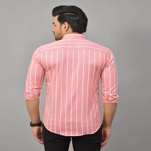 Image of Regular Fit Striped Lining Cotton Full Sleeve Casual Shirts for Men /Long Sleeves Cotton Striped, Cotton Shirt Crafted with Regular Sleeve, Comfort Fit & High-Performance for Everyday Wear