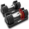 Keppi Adjustable Dumbbells Set-25lb/40lb/55lb/60lb, Anti-Slip Metal Fast Adjust Weight Handle, Exercise & Fitness for Full Body Workout – Adjustable Dumbbell Series