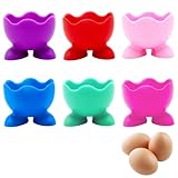 LuLiyLdJ 6-teiliges lustiges Eierbecher-Set, Eierbecher für Kinder, Deko-Tablett, Eierständer, Eierhalter, Frühstücks-Egg-Cup, Ostergeschenke, Osterdekoration
