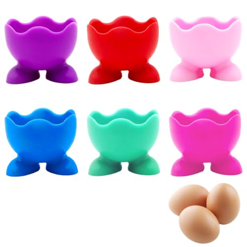 LuLiyLdJ Set di 6 Portauovo,Portauovo Alla Coque,Porta Uova,Porta Uovo Alla Coque Adulti per Uova Sode o alla Coque per colazione,Decorazioni Pasquali