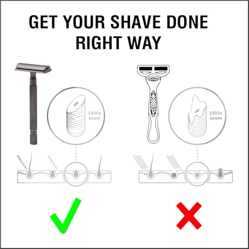Image of Pearl Shaving Double Edge Safety Razor (Graphite Black) - Best Shaving Razors for Men | Classic & Traditional shaving Kit for Men | Premium blade razors | Valentine Gift Option