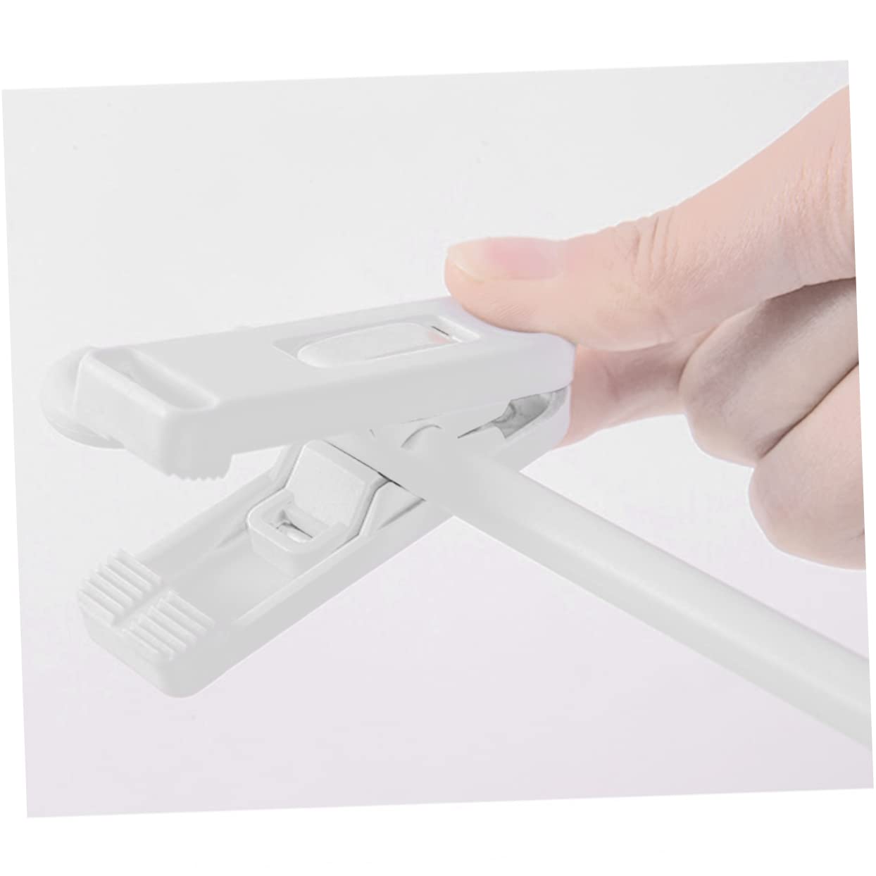 Grucce Antiscivolo con Clip, 10 Pezzi, Plastica Bianca
