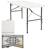 Sorfey Portable Folding Table 4-Foot X 24 inches Plastic Indoor & Outdoor for Picnic, BBQ, Party,
