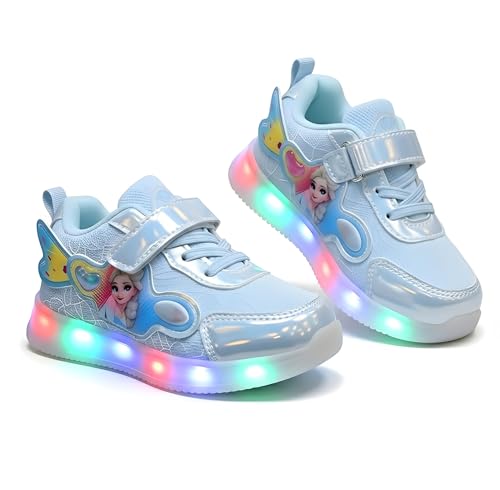 Image of HOOH Kids Girls Light Up Walking Shoes with Velcro Closure for up to 10 Years