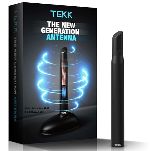 Tekk Short Antenna Compatible with 2006-2026 Chevy Silverado 1500 / GMC Sierra 1500 / Designed for Optimized FM/AM Reception / 4.8 Inches
