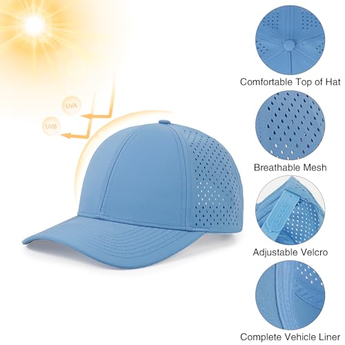 Image of Quick Dry Baseball Cap Curved Brim Mesh Snapback Hat for Men Women