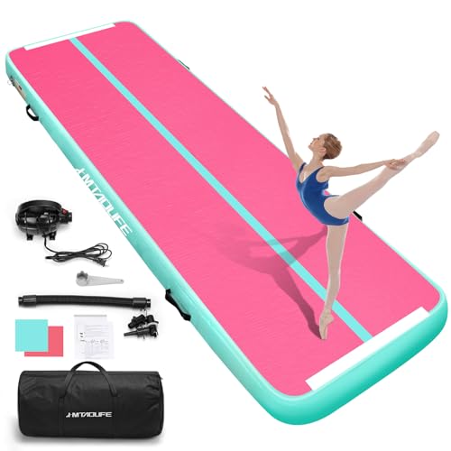 HMTAOLIFE Inflatable Air Gymnastics Mat Tumble Track, 6.6/10/13/16/20ft Tumbling Mat Air Tumbling...