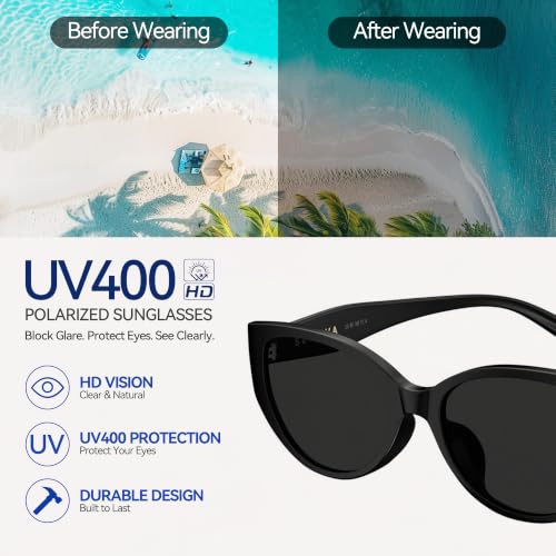 Women's Polarized Sunglasses Vintage Cat-Eye Design with UV400 Protection | Shatter-Resistant Lenses,TR90 material by SC SEROVA - Used condition - Image 2