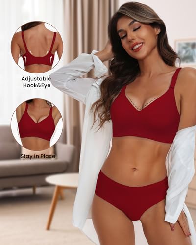 Image of HORISUN Comfortable Seamless Full Coverage Bra for Women Wireless Bras with Soft Support Regular and Plus Size
