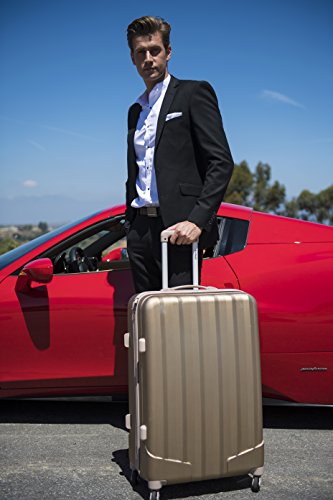 Valise rigide extensible résistant aux chocs avec roulettes pivotantes fluides