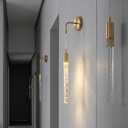 Aplique de pared LED de cristal con forma de gota de agua para iluminar el salón 4
