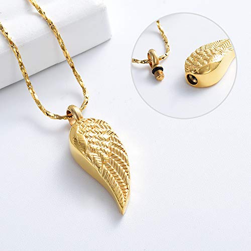 Imrsanl Angel Wing Cremation Jewelry Urn Necklace for Ashes for Women Men Stainless Steel Urn Pendant Ashes Holder Memorial Jewelry3