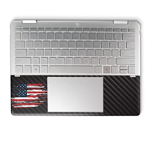 Image of MightySkins Carbon Fiber Skin Compatible with HP Spectre x360 14 inch (2022) Full Wrap Kit - Tattered Flag | Protective, Durable Textured Carbon Fiber Finish | Easy to Apply | Made in The USA