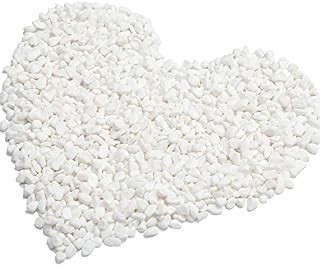 Ksnnrsng 1 kg Small Snow White Pebbles Premium Natural Plant Pot Garden Gravel Natural Stones for Decoration (White 1 kg)