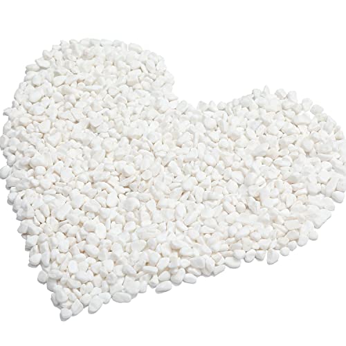 Ksnnrsng 1 kg Gravier Décoratif - Blanc de Pierres Décoratives pour Vases - Cailloux Décoratifs Environ - Gravier Blanc pour Pots de Fleurs,Plantes, Aquarium, Décors (Blanc 1 kg)