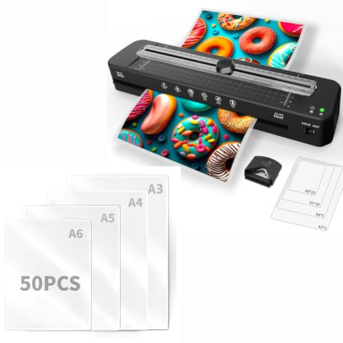 Image of 13 Inch Laminator Machine - 11x17 Laminator with 100 Sheets, Cold & Thermal, Built-in Paper Cutter & Corner Rounder, A3 Laminating Machine for Classroom & Home Office