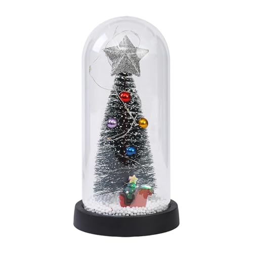 Luz nocturna para árbol de Navidad, adornos de escritorio para árbol de Navidad, cubierta acrílica, decoración de Navidad, árbol de Navidad artificial para arreglo de escenas de Navidad