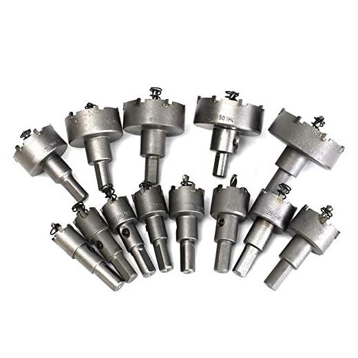 Rocaris 13Pcs 16mm-53mm Stainless Steel Carbide Tip TCT Metal Drill Bit Hole Saw Set