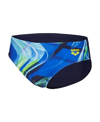 ARENA Feel Men's Visual Waves Drawstring Swim Brief Waterfeel Sports Bathing Swimsuit Pool Beach Stretchy Active Swimwear