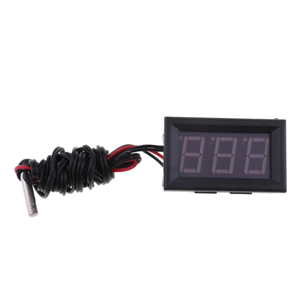 MYADDICTION Led Dc12V Digital Thermometer Mini Temperature Probe -50-110 Celsius Red-image-9