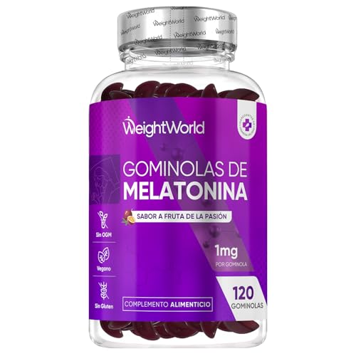 Melatonina Gominolas 1mg,120 Unidades Con Vitamina B6 y Sabor Natural a Fruta de la Pasión-Gummies para 4 Meses, Melatonina Contribuye a Reducir el Tiempo para Conciliar el Sueño, Veganas y Sin Gluten
