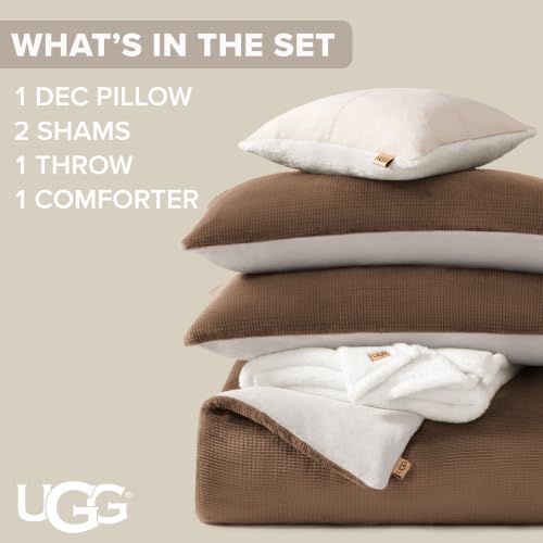 Image of UGG Remina King Comforter Set, Bed in a Bag, 5-Piece, Chestnut Brown