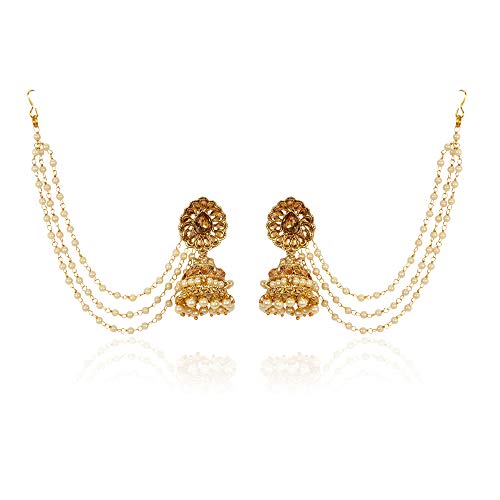 Shining Diva Fashion Metal Gold Plated and Pearl Earrings for Women & Girls