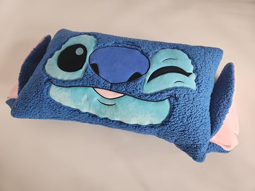 Coussin en forme de tête de Stitch grand format 75x45cm peluche décoration lit