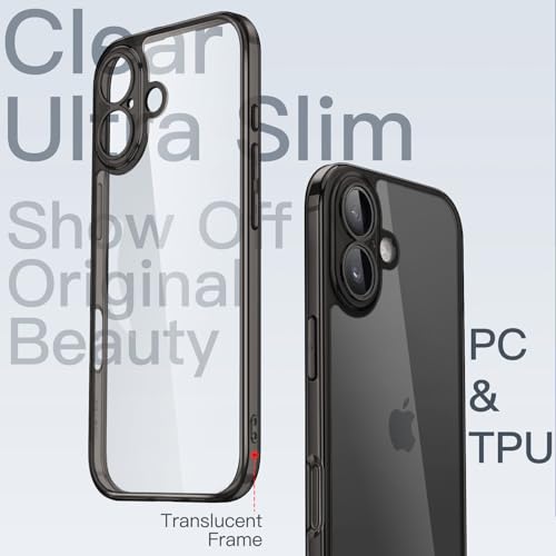Image of JETech Slim Case for iPhone 17 6.3-Inch with Camera Lens Full Protection, Ultra-Thin Lightweight Clear Minimalist Protective Phone Cover (Black)