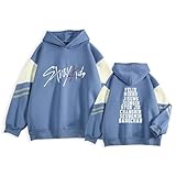 Stray Kids Kpop Hoodie, Bangchan, Felix, Hyunjin, Lee Know Sweatshirt for Women, Trendy Kpop Merch Blue