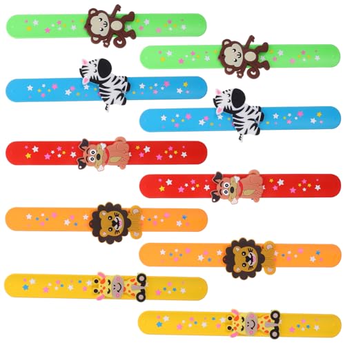 Bracelets à claquer silicone jungle pour animation anniversaire et fête d'enfants
