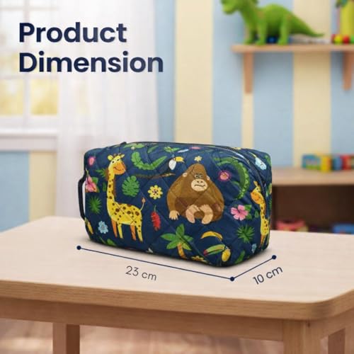 Image of Foldable Travel Organizer | Multipurpose All-in-One Compact Durable, Lightweight, Waterproof, Bag | Travel Friendly Pouch | Ideal for Stationary, Medicines, Accessory (Animal Print)