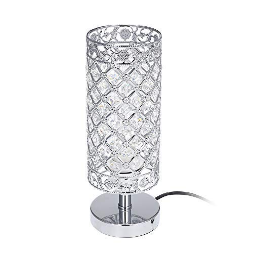 Tomshine TSL1923US Crystal Table Lamps Silver Bedside Nightstand Lamp Desk Lamp thumb #7