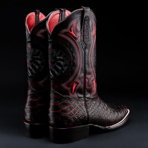 Joe Boots Python Leather Print Men's Western Boot: Square Toe Cowboy, Rodeo Boots3