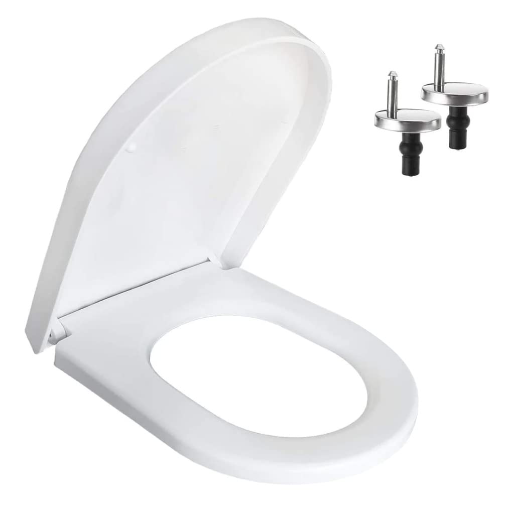 SouNor TU989 Small UF Toilet Seat U Shaped D Shape Bowl Compact Tiny Design Water Closet Easy Install,White