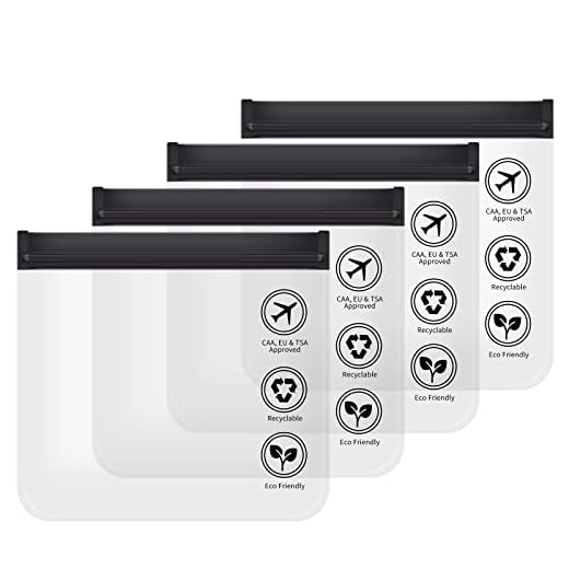 OZQ 4PCS TSA Approved Toiletry Bags- 3-1-1 Compliant Quart Size Zipper Bags- Triple-sealed Seam Leakproof Clear Cosmetic Bag for Liquids & Makeup- Portable Travel Size Toiletries Bags