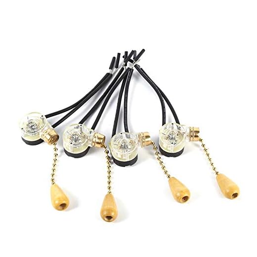 4 unids Interruptor de luz de tiro, Switch Inicio Ventilador de techo Luz de la pared Reemplazo Tirar del cable de la cadena Interruptor 250V 125V