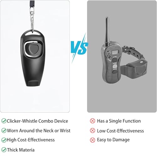ZEACCT 2 Stück Hundepfeife mit Clicker, Pfeife Klicker Hundeklicker Set, Hunde-Pfeifen-Rückruf-Training, Haustier-Trainings-Clicker, Hunde-Trainingspfeifen-Clicker, Haustier-Pfeifen-Rückruf-Training