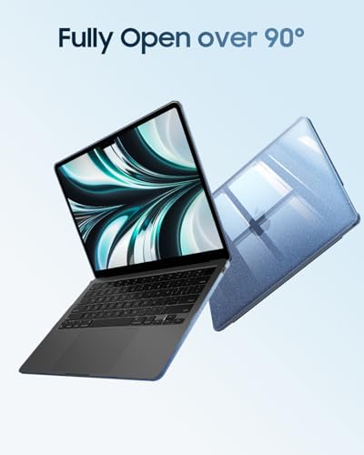 Image of Fintie Case for MacBook Air 13.6 A3449 /A3240 /A3113 /A2681, Pearl Blue | 2022-2026, M2 /M3 /M4 /M5, Snap-On Shell Cover, Full Port Access, Easy On /Off, Lightweight