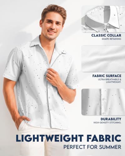 Image of 99TIMORO Fathers Film Button Down Shirt for Men, Funny Hawaiian Short Sleeve Top, Summer Beach Gifts