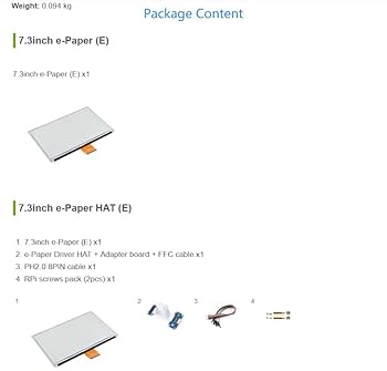 Amazon.com: 7.3inch 6-Color 800×480 E-Paper E-Ink Display