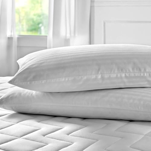 Funda de Almohada 50% algodón cutí, Transpirable, Tratamiento antiencogimiento (75x45 (Pack de 2))
