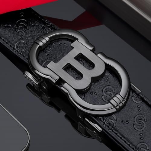 VANNANBA Designer Ratchet Belt for Men Leather Casual Fashion Sliding Removable Dress Adjustable Automatic Buckle2