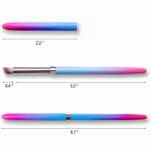 Silpecwee 1Pc Uv Gel Nail Ombre Brush Alloy Handle Nylon Hair Nail Art Gradient Painting Drawing Pen Manicure Brush Tools #TOP1