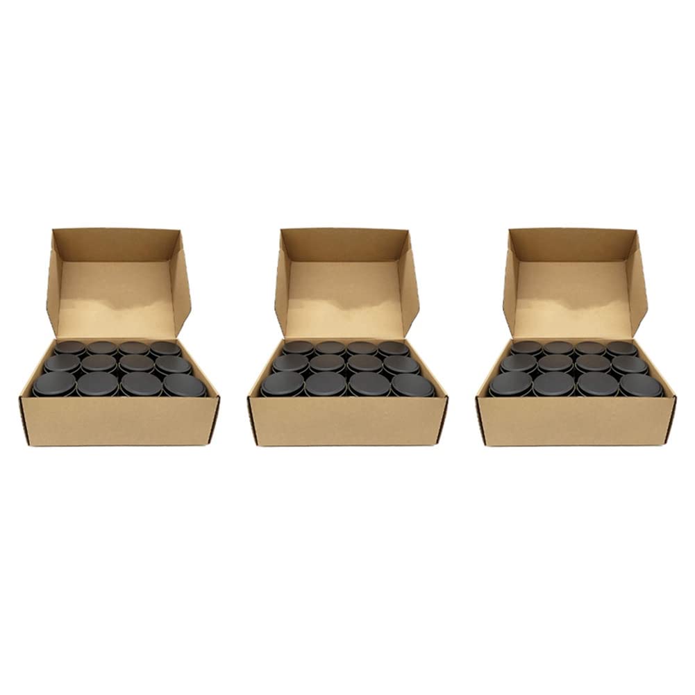 Hndhbfgrt Candle Tins, 72 Piece, 4 Oz Metal Candle Containers for Making Candles, Arts & Crafts, Dry Storage,Black