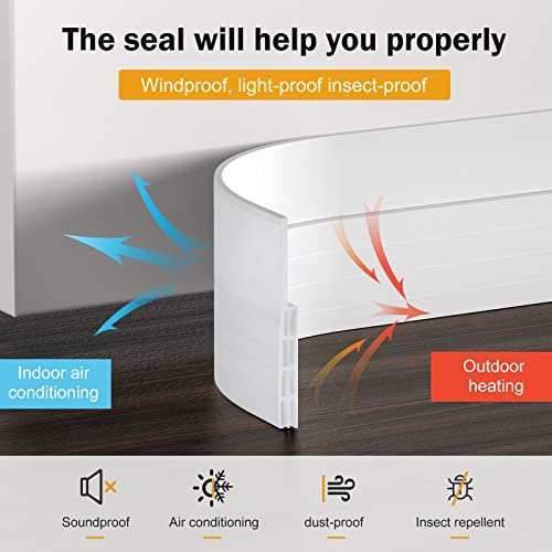 Image of EXTSUD Adhesive Under Door Sweep Weather Stripping Soundproof Rubber Bottom Seal Strip Draft Stopper Draught Excluder